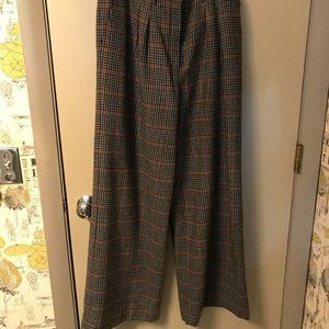 Jones New York WOOL DRESS PANTS Pleated Plaid Checkered Lined Size 6